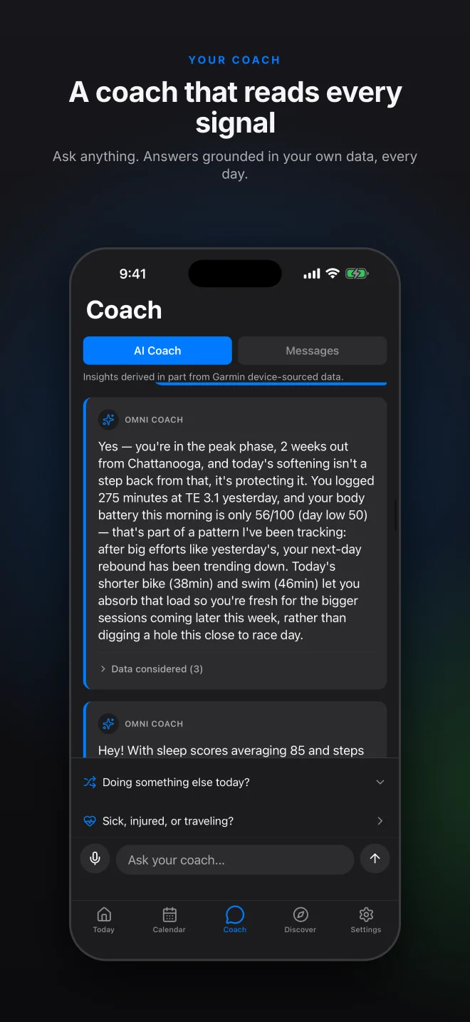 Captura do OmniCoach na App Store: Treinador