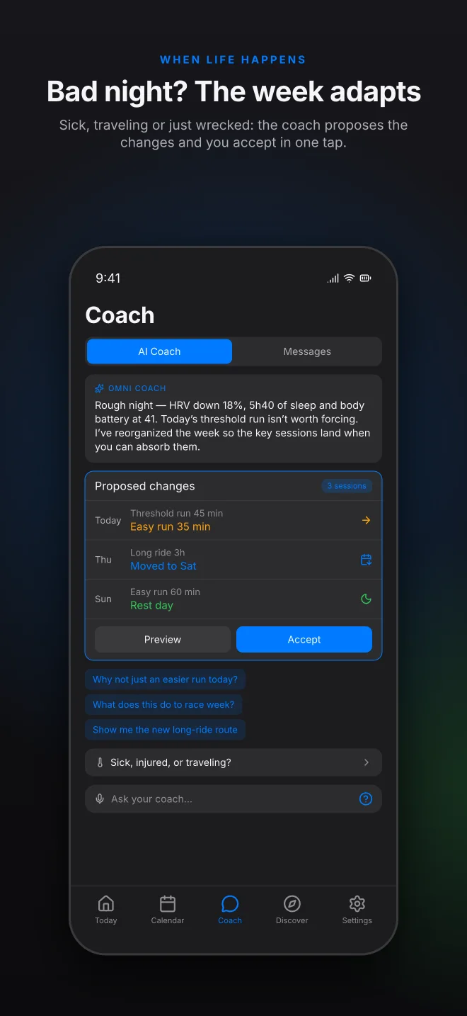 Captura do OmniCoach na App Store: Adaptar