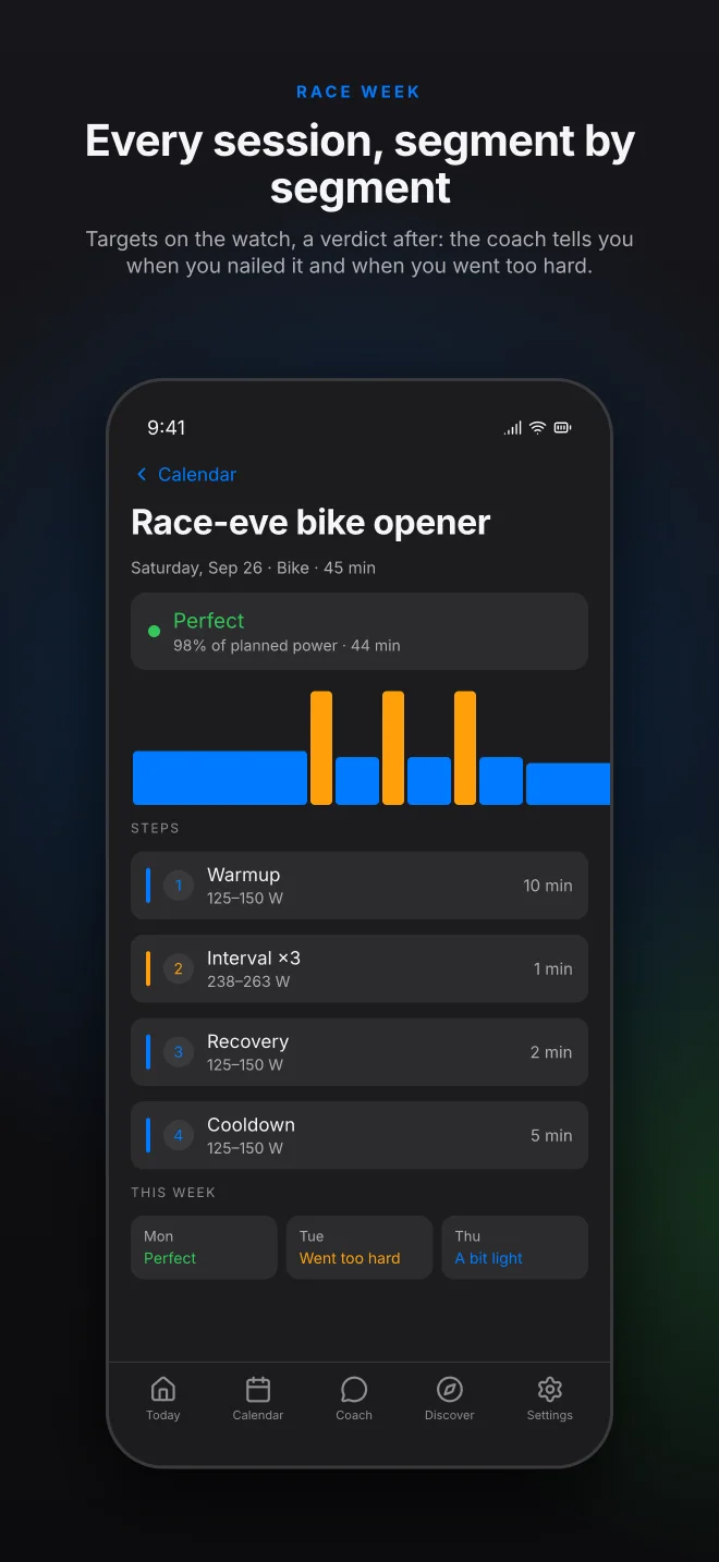 Captura do OmniCoach na App Store: Treino