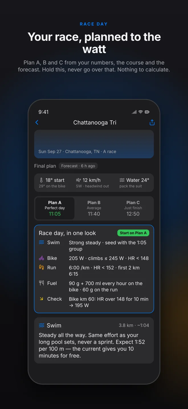 Captura do OmniCoach na App Store: Plano de prova